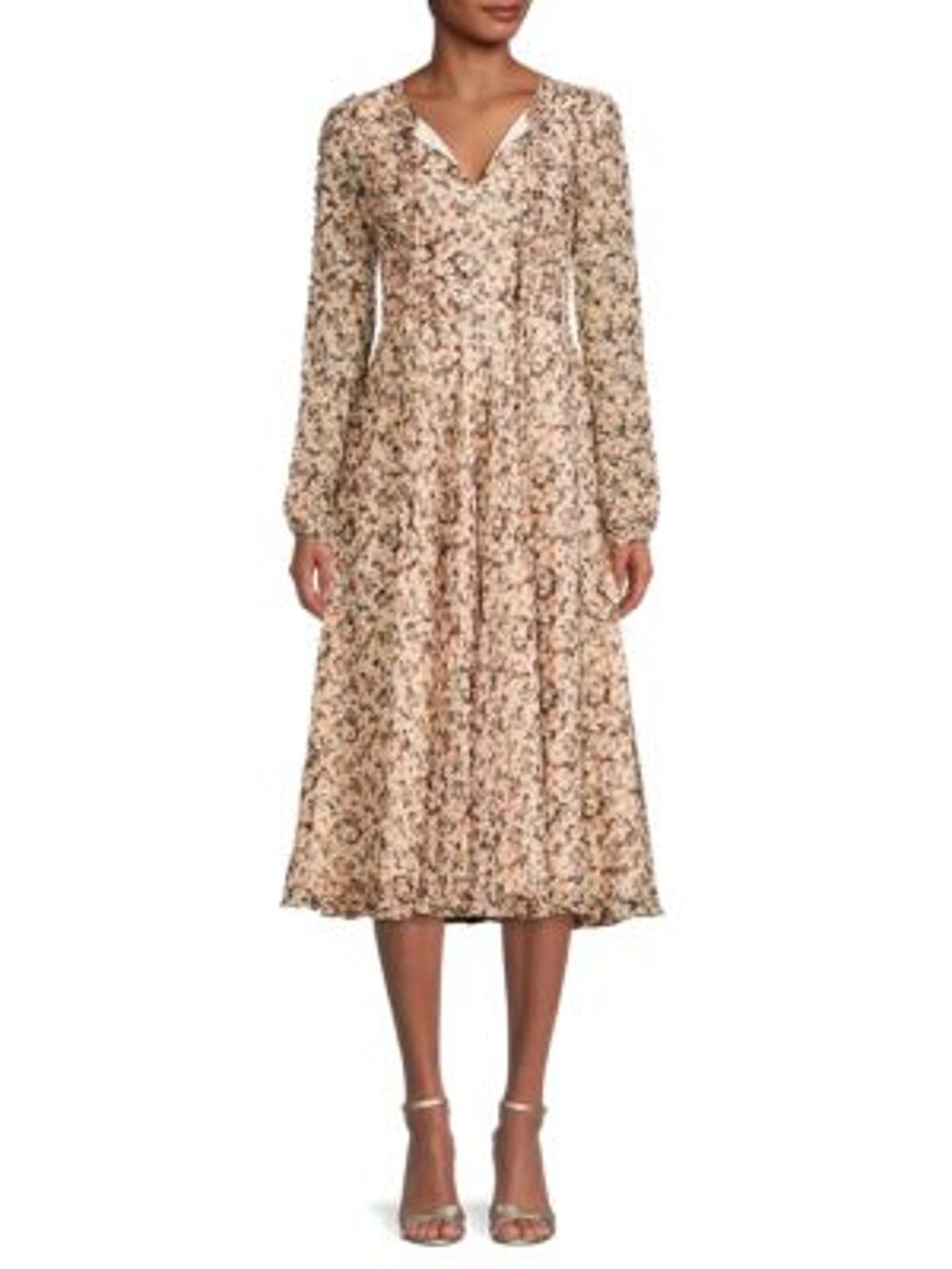 Mikael Aghal Elegant Multicolor Tie Neck Dress Size 4